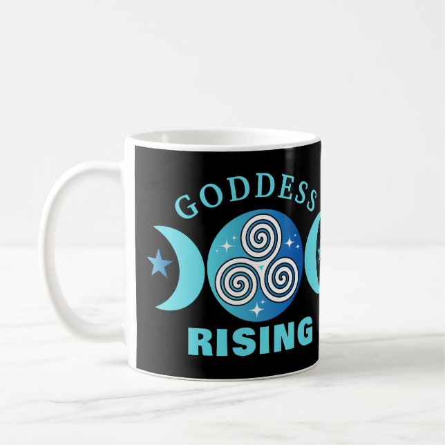 Taza De Café Diosa Rising Mug - Flujo Verde azulado y azul (Izquierda)
