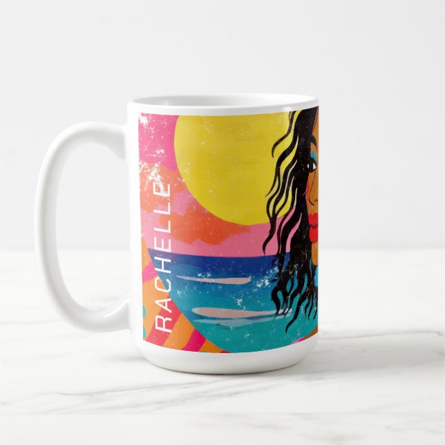 Taza De Café Diosa tropical - Arte pop vibrante (Izquierda)