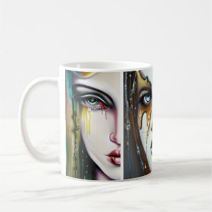 Taza De Café Diosas Doradas Arte de IA
