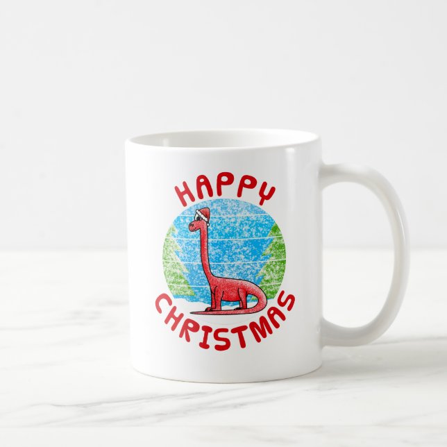 Taza De Café Diplodocumentales Navidades de dinosaurios niños g (Derecha)