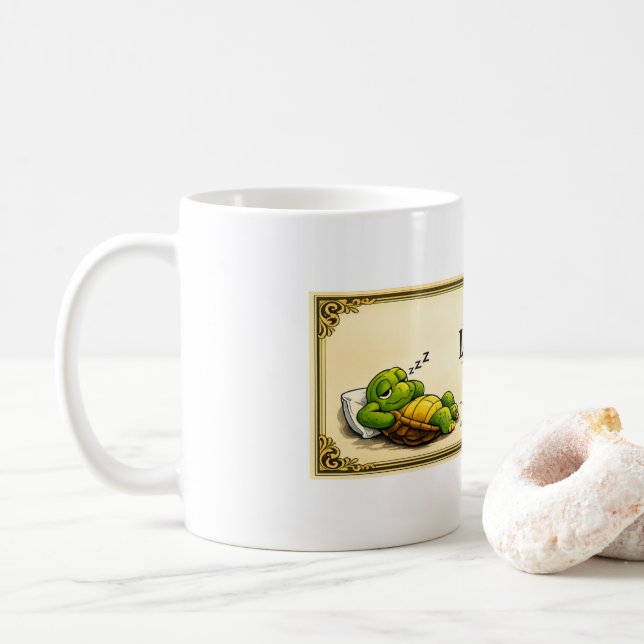 Taza De Café diploma de tortuga perezosa (Con donut)