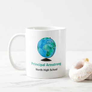 Taza De Café Director de escuela personalizado globo de la