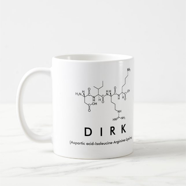 Taza De Café Dirk peptide name mug (Izquierda)
