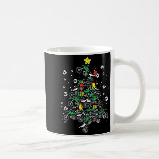 Taza De Café Dirt Bikes Christmas Tree Xmas Motocross Men Boy  (Derecha)