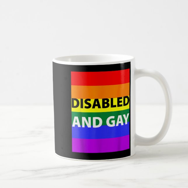 Taza De Café Disabled And Gay Funny For Men Women  (Derecha)
