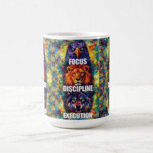 Taza De Café Disciplina de Enfoque Ejecución Águila León Lobo M