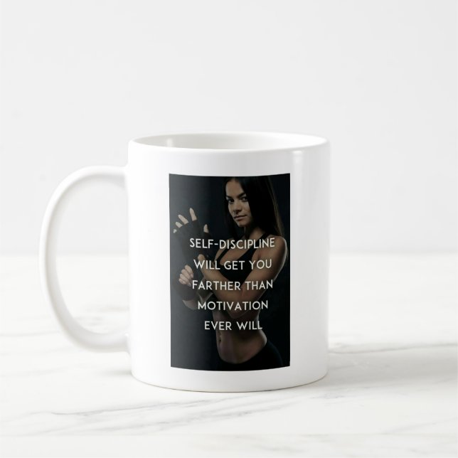 Taza De Café Disciplina vs Motivación - Inspiración de gimnasio (Izquierda)