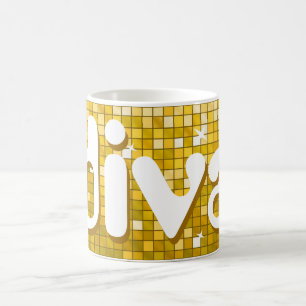 Taza De Café Disco Azulejos "Gold" 'diva' mug