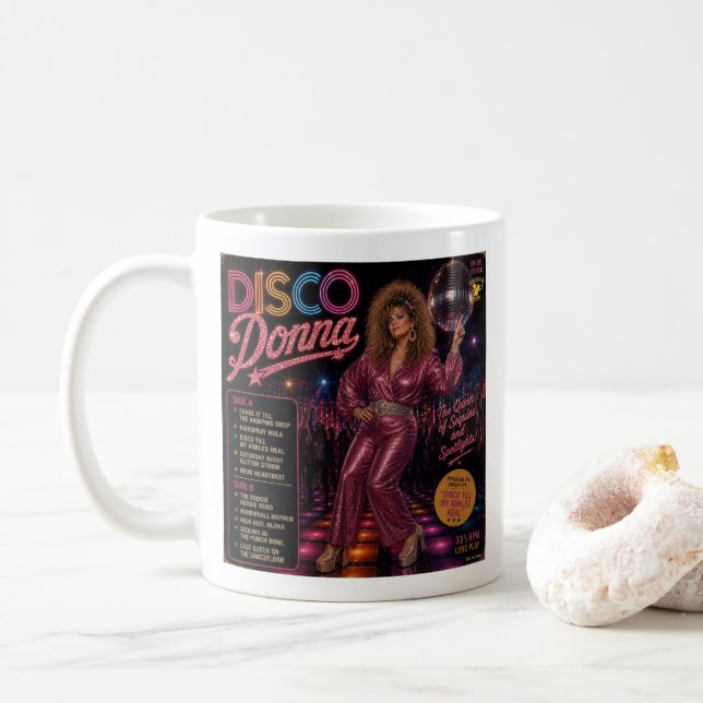 Taza De Café Disco Donna & Disco Dazzler (Con donut)