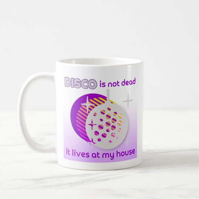 Taza De Café Disco retro violento púrpura (Izquierda)