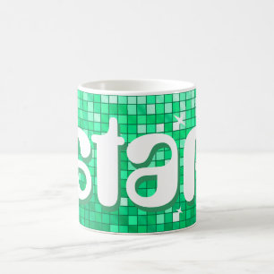 Taza De Café Disco Tiles Jade 'star' mug