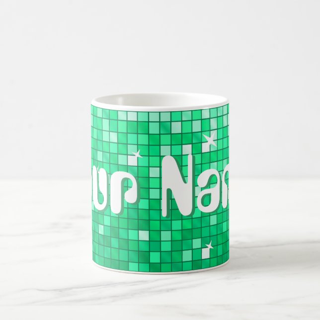 Taza De Café Disco Tiles Jade 'Your Name' mug (Centro)