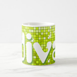 Taza De Café Disco Tiles Lime 'diva mug'