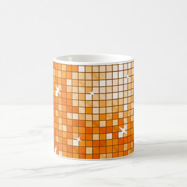 Taza De Café Disco Tiles Naranja mug (Centro)
