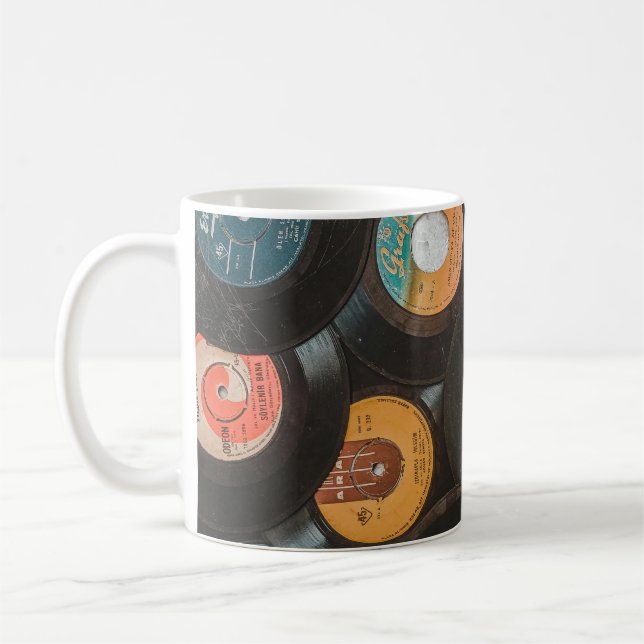 Taza De Café Discos Clásicos de Vinilo Negro (Izquierda)