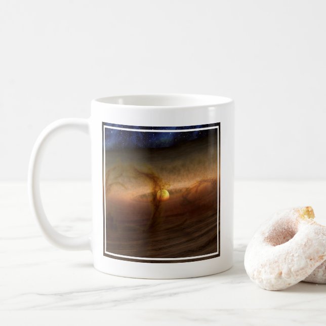 Taza De Café Discos De Estrellas De Círculo De Material De Form (Con donut)