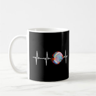 Taza De Café Discus Fish Hearbeat Para Acuario De Pesca