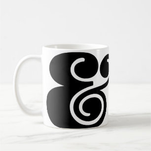 Taza De Café Diseñador de Ampersand "&" sobredimensionado   BL 