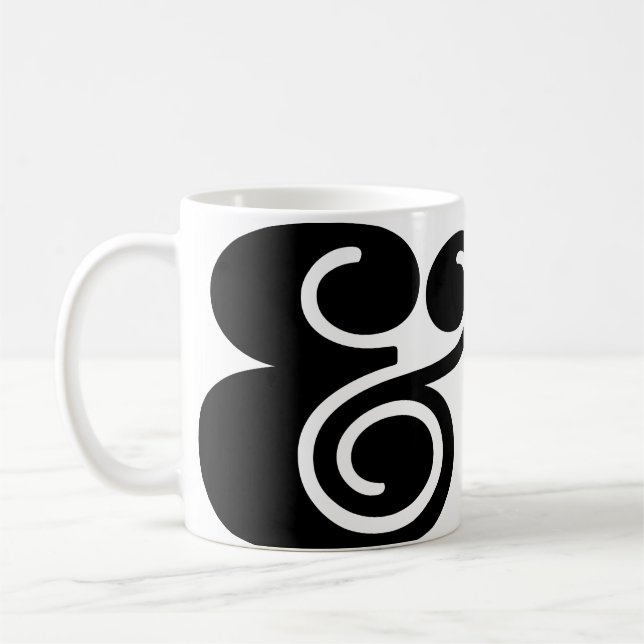Taza De Café Diseñador de Ampersand "&" sobredimensionado | BL  (Izquierda)