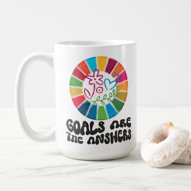 Taza De Café Diseñados de manera sustentable: Objetivos, gracia (Con donut)