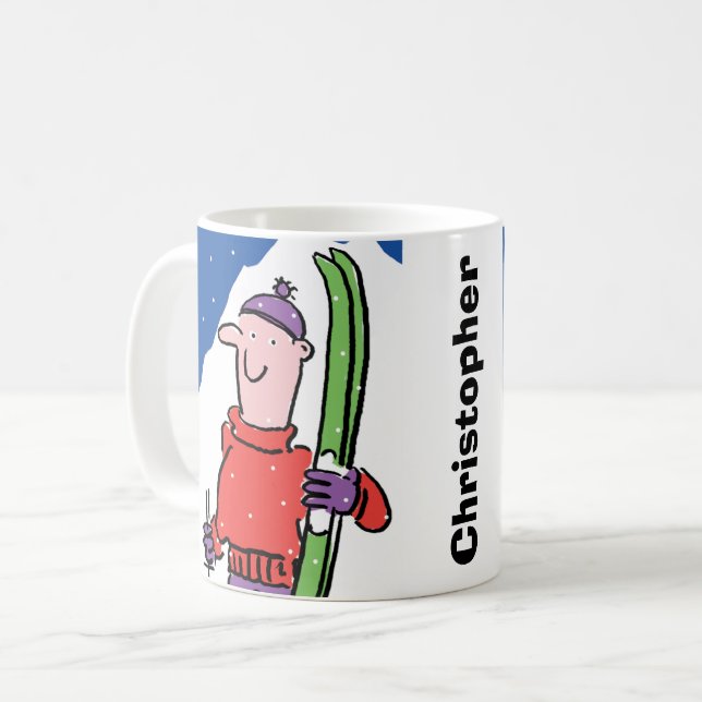 Taza De Café Diseñar para el entusiasta del esquí a personaliza (Anverso izquierdo)