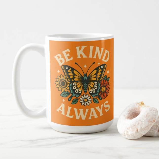 Taza De Café Diseñar siempre mariposa (Con donut)