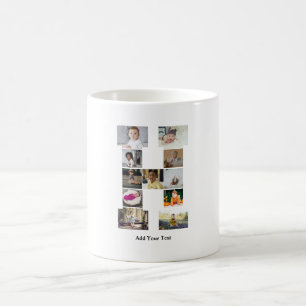 Taza De Café Diseñar su propia letra Collage de fotos H