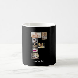 Taza De Café Diseñar su propia letra F Collage de fotos