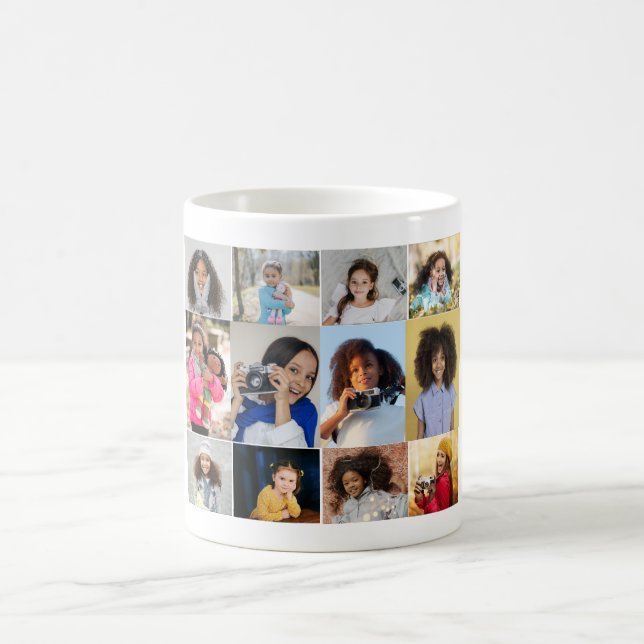 Taza De Café Diseñar su propio Collage de fotos 12 (Centro)