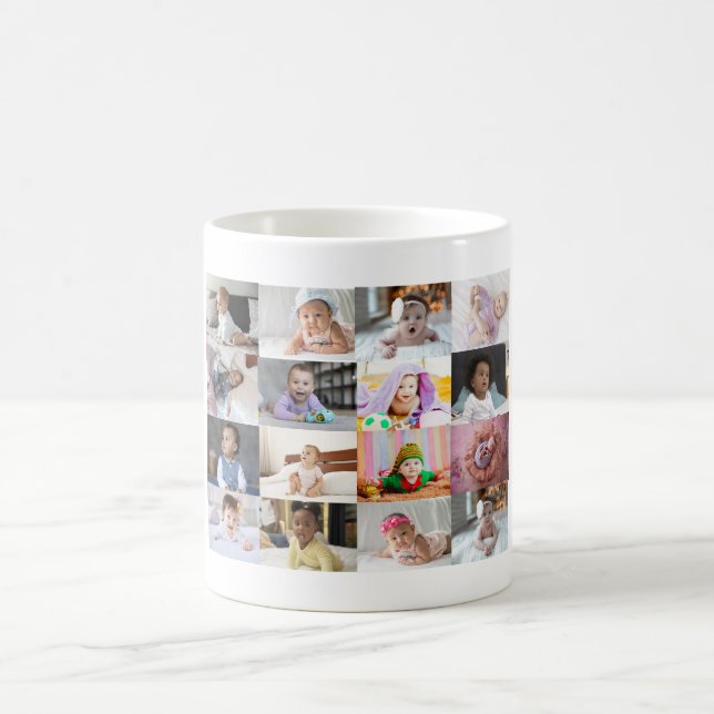 Taza De Café Diseñar su propio Collage de fotos 16 (Centro)