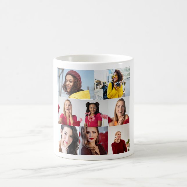 Taza De Café Diseñar su propio Collage de fotos 8 (Centro)