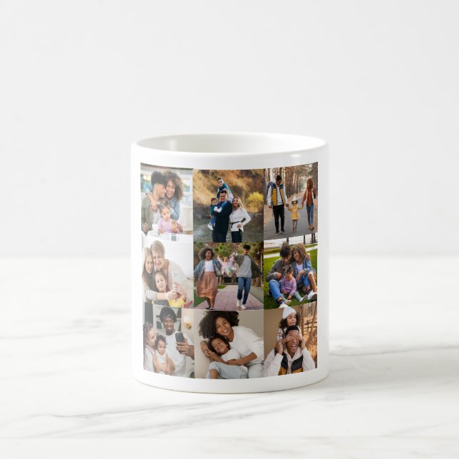 Taza De Café Diseñar su propio Collage de fotos 9 (Centro)