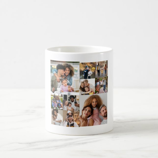 Taza De Café Diseñar su propio Collage de fotos de 10 (Centro)