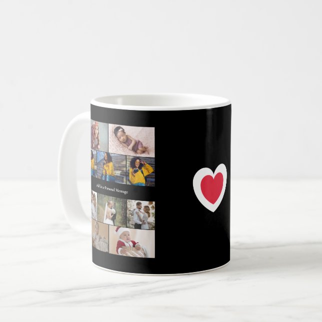 Taza De Café Diseñar su propio Collage de fotos de 10 (Anverso izquierdo)