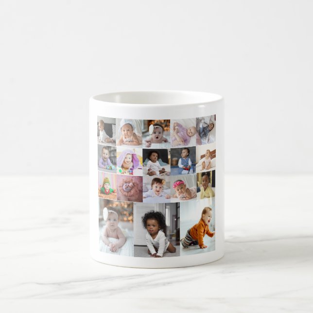 Taza De Café Diseñar su propio Collage de fotos de 18 (Centro)
