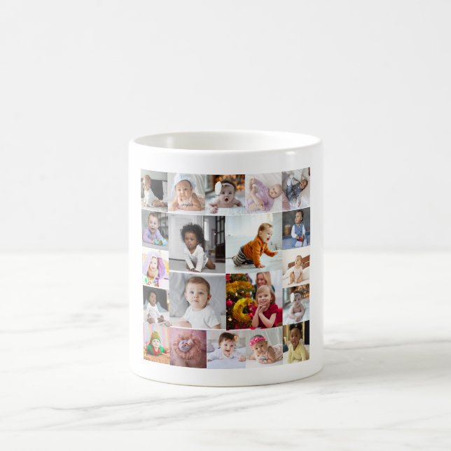 Taza De Café Diseñar su propio Collage de fotos de 20 (Centro)