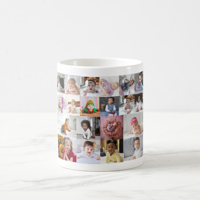 Taza De Café Diseñar su propio Collage de fotos de 20 (Centro)