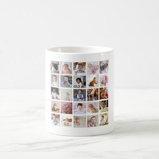 Taza De Café Diseñar su propio Collage de fotos de 25 (Centro)