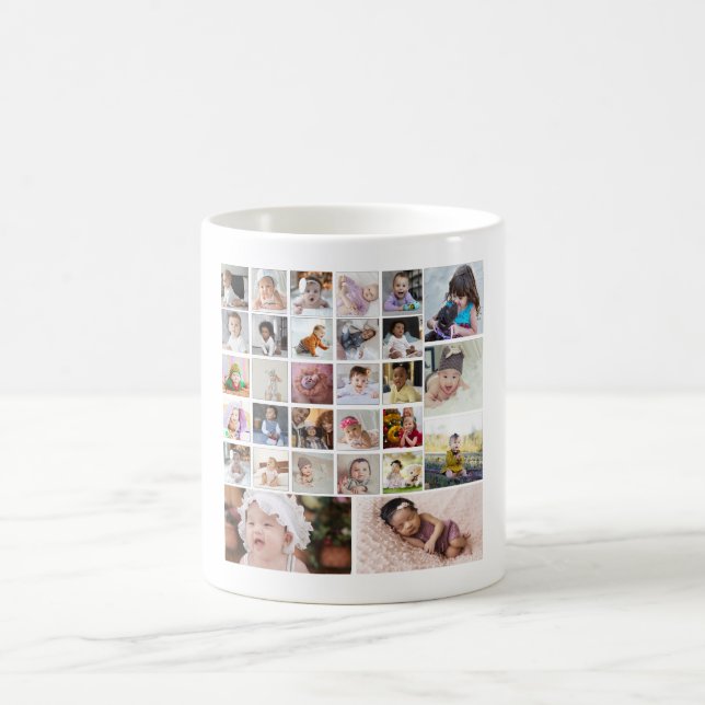Taza De Café Diseñar su propio Collage de fotos de 30 (Centro)