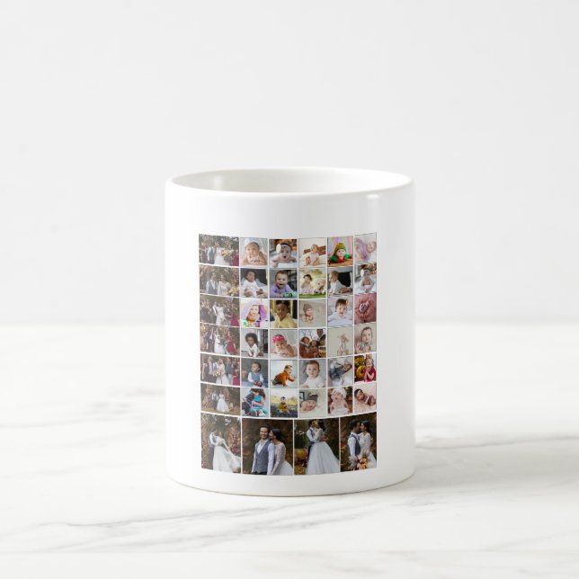 Taza De Café Diseñar su propio Collage de fotos de 40 (Centro)