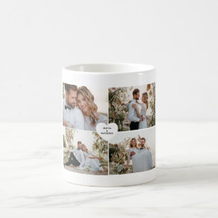 Taza De Café Diseñar tu propia fotografía del Collage de amor