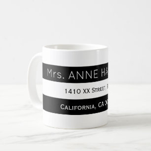 Taza De Café Diseñar una franja blanca y negra