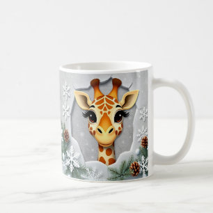 Taza De Café Diseño 3D de Winter Giraffe Mug Wrap