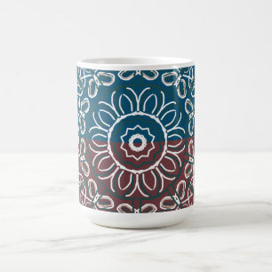 Taza De Café Diseño a paso de malla azul trendy y medio tónico
