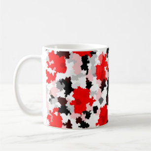Taza De Café Diseño abstracto de camo blanco rojo
