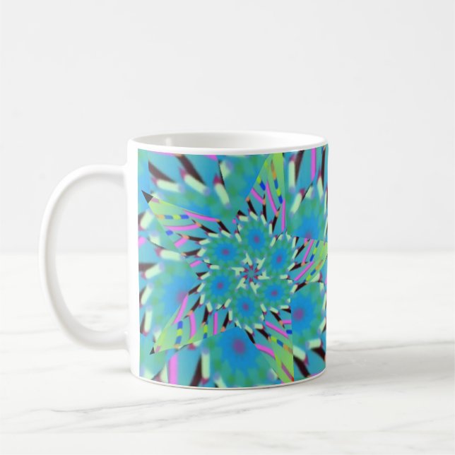 Taza De Café Diseño abstracto de estrella floral en tonos suave (Izquierda)