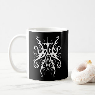 Taza De Café Diseño Abstracto de Máscara Tribal Blanca Elegante