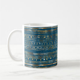 Taza De Café Diseño abstracto de oro Bonito azul oscuro