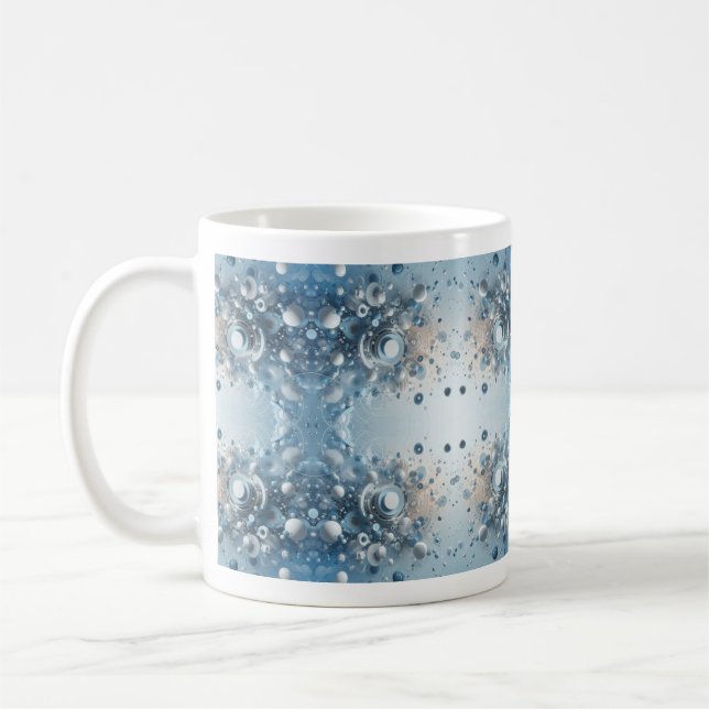 Taza De Café Diseño abstracto de tonos azules (Izquierda)