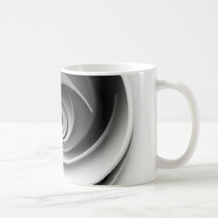Taza De Café Diseño abstracto en espiral negro y blanco elegant